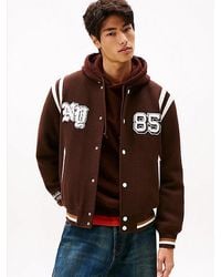 Tommy Hilfiger - Varsity Bomberjack Met Wol En Logo-Appliqué - Lyst