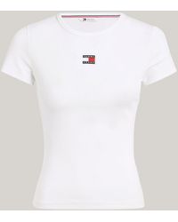 Tommy Hilfiger - T-shirt ajusté côtelé à badge - Lyst