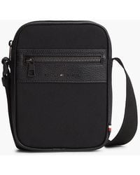 Tommy Hilfiger - Logo Mixed Texture Crossbody Reporter Bag - Lyst