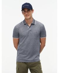 Tommy Hilfiger - Regular Fit Pique Polo Shirt With Linen - Lyst
