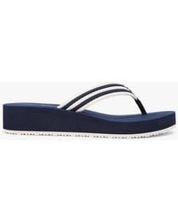 Tommy Hilfiger - Stripe Webbing Strap Wedge Flip-Flops - Lyst