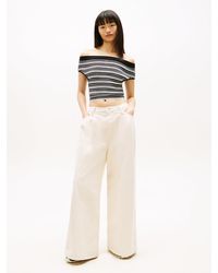Tommy Hilfiger - Pleated Mid Rise Loose Straight Leg Jeans - Lyst