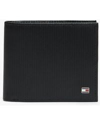 Tommy Hilfiger - Hilfiger Flag Ribbed Leather Bifold Wallet - Lyst