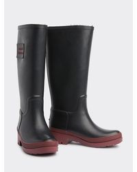 Tommy Hilfiger Gevoerde Hoge Regenlaars - Zwart