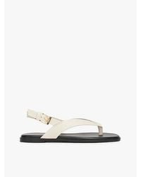 Tommy Hilfiger - Leren Colour-Blocked Sandaal Met Vierkante Neus - Lyst