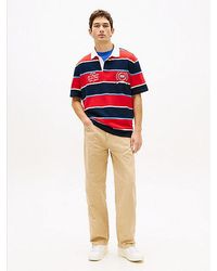 Tommy Hilfiger - Jaimie Textured Loose Straight Canvas Trousers - Lyst