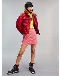 Tommy Hilfiger Cropped Ruitvormig Doorgestikt Jack - Rood