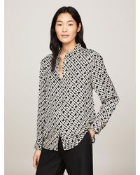 Tommy Hilfiger - Th Monogram Print Relaxed Fit Shirt - Lyst