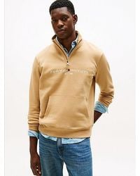 Tommy Hilfiger - Logo Embroidery Quarter-Zip Jumper - Lyst