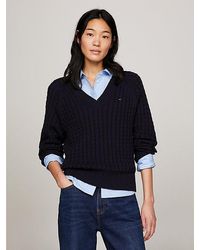 Tommy Hilfiger - Relaxed Fit Pullover mit Zopfmuster - Lyst