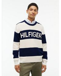 Tommy Hilfiger - Intarsia Logo Waffle Knit Relaxed Jumper - Lyst