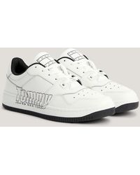 Tommy Hilfiger - Retro Leather Logo Basketball Trainers - Lyst
