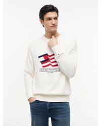 Tommy Hilfiger - Pull À Drapeau Intarsia Et Col Ras-Du-Cou - Lyst