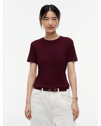 Tommy Hilfiger - Flag Embroidery Slim Crew Neck T-Shirt - Lyst