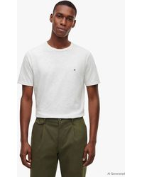 Tommy Hilfiger - Flag Embroidery Textured Crew Neck T-Shirt - Lyst