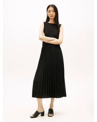 Tommy Hilfiger - Pleated Sleeveless Slim Midi Dress - Lyst