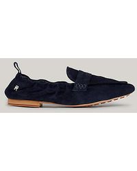 Tommy Hilfiger - Suède Mocassin-loafer Met Halve Profielzool - Lyst