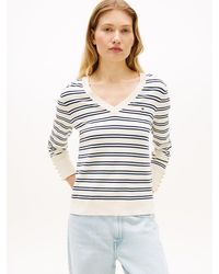 Tommy Hilfiger - Pull Col En V À Boutons Dorés - Lyst