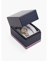 Tommy Hilfiger - Two Tone Stainless Steel Watch And Bracelet Gift Set - Lyst