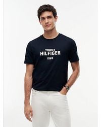 Tommy Hilfiger - Contrast Logo Crew Neck Jersey T-Shirt - Lyst
