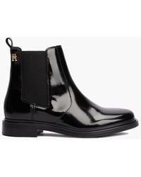 Tommy Hilfiger - Patent Leather Chelsea Boots - Lyst