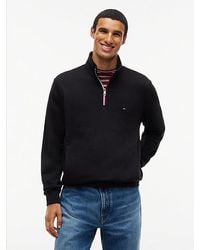 Tommy Hilfiger - Global Stripe Terry Quarter Zip Sweatshirt - Lyst