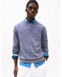 Tommy Hilfiger - Jersey De Mezcla De Lino Con Cuello Redondo - Lyst