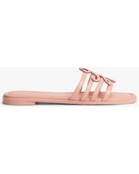 Tommy Hilfiger - Logo Strap Leather Mules - Lyst