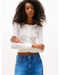 Tommy Hilfiger - Slim Fit Vest Met Ronde Hals En Pointelle - Lyst