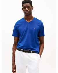 Tommy Hilfiger - T-Shirt Con Scollatura A V E Bandierina - Lyst