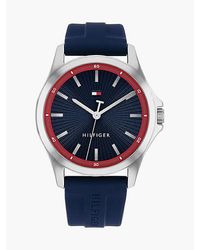 Tommy Hilfiger - Reloj De Acero Inoxidable Con Correa Azul - Lyst