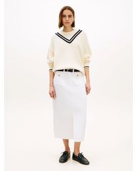 Tommy Hilfiger - Tone Button Denim Midi Skirt - Lyst