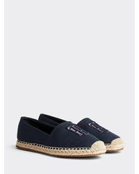 Tommy Hilfiger Platte Espadrille Met Monogram - Blauw