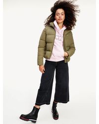 tommy jeans flag velour puffer