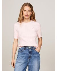 Tommy Hilfiger - Cable Knit Short Sleeve Jumper - Lyst