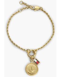 Tommy Hilfiger - Plated Rope Chain Nautical Charm Bracelet - Lyst