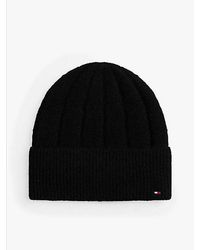 Tommy Hilfiger - Hilfiger Flag Fluffy Beanie With Wool - Lyst