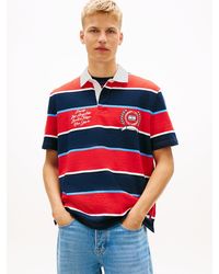 Tommy Hilfiger - Relaxed Fit Rugby Stripe Embroidery Polo Shirt - Lyst