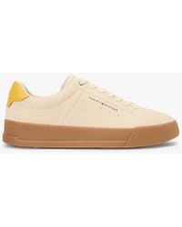 Tommy Hilfiger - Contrast Heel Suede Court Trainers - Lyst