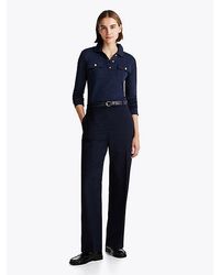 Tommy Hilfiger - Pantalón Amplio En Lana De Corte Recto - Lyst