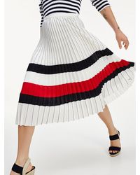 Tommy Hilfiger Tommy Icons Midi-rok Van Chiffon - Wit