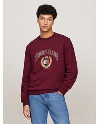 Tommy Hilfiger - Logo Embroidery Crew Neck Sweatshirt - Lyst