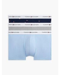 Tommy Hilfiger - 3 Pack Signature Logo Waistband Print Trunks - Lyst