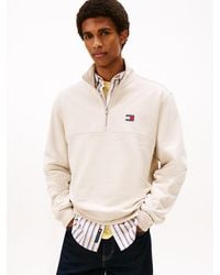 Tommy Hilfiger - Felpa Con Mezza Zip E Distintivo Tommy - Lyst