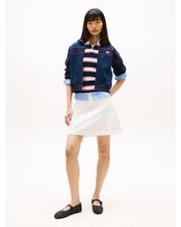 Tommy Hilfiger - Broderie Anglaise Mini Skirt With Linen - Lyst