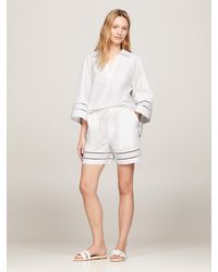 Tommy Hilfiger - Th Monogram Broderie Anglaise Relaxed Shorts - Lyst