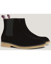 Tommy Hilfiger - Suede Th Monogram Chelsea Boots - Lyst
