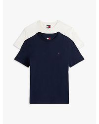 Tommy Hilfiger - Set Van 2 Extra Slim Fit T-Shirts Met Vlag - Lyst
