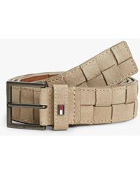 Tommy Hilfiger - Enamel Flag Woven Suede Belt - Lyst