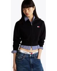 Tommy Hilfiger - Cardigan Relaxed Fit Con Zip E Logo - Lyst